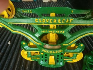 F.  E.  Myers 1903 Antique Clover Leaf Trolley Unloader Hay Barn Pulley In VGC 2