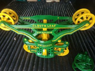 F.  E.  Myers 1903 Antique Clover Leaf Trolley Unloader Hay Barn Pulley In VGC 6