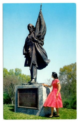 Vicksburg National Military Park Postcard Jefferson Davis Statue Mississippi