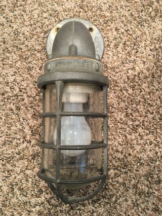 Killark Vintage Explosion Proof Cage Light With Mount - Industrial Decor St Louis
