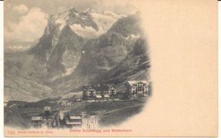 Postcard Switzerland Kleine Scheidegg & Wetterhorn Railway Mountain Pre - Ww1