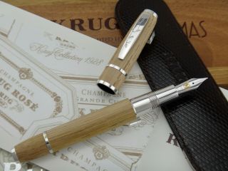 Omas Krug Limited Edition Fountain Pen 557/843 Sterling Silver And Oak Wood