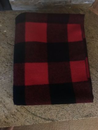 Vintage Woolrich Pearce Red Black Buffalo plaid Blanket 72 X 60 Wool 6