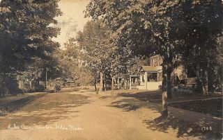 Newton Hills Ma Lake Avenue Horse & Wagon Real Photo Postcard
