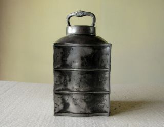 Antique Pewter Tea Caddy - 18th Century German Screw Top Milk Wine Canister