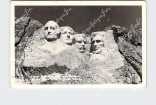 Rppc Real Photo Postcard South Dakota Black Hills Mount Rushmore National Memori