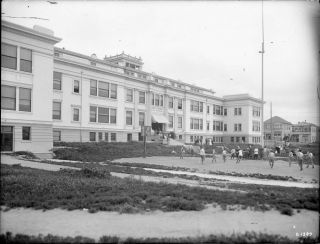 John C.  Fremont High School - Oakland,  California - 1913 Glass Plate Negative
