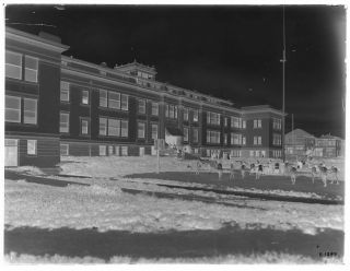 JOHN C.  FREMONT HIGH SCHOOL - OAKLAND,  CALIFORNIA - 1913 Glass Plate Negative 2