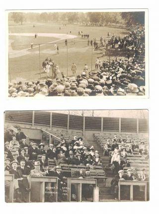2x 1912 Rppc University Of Illinois Baseball Fans Indiana Northwestern Strauch 