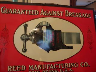Antique Reed Manufacturing Vise Blacksmith Advertisement Sign 7