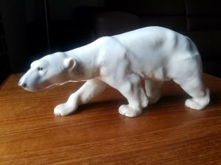 Large Copenhagen Bing & Grondahl B&g Porcelain Figurine Walking Polar Bear 1785