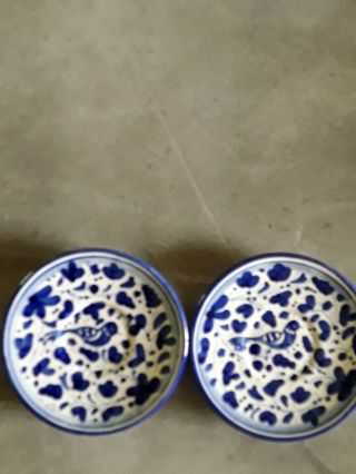 Set Of 2 Cama Deruta Blue And White 4 3/4 " Saucers