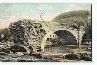 Little Falls York Ny Postcard 1909 The Old Aqueduct
