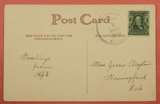 DR WHO 1909 PC TENNIS THREE QUEENS POST CARD SENECA NEBRASKA NE 31829 2