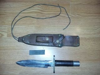 Vienam Era Randall Made Knife 12 " Fighting Knife Sheath Leather Wrapped Handle