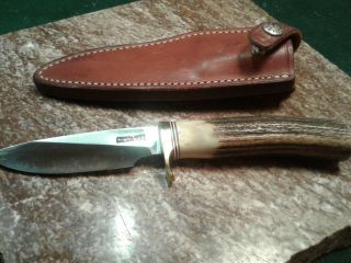 Randall Made Stag Handled Fixed Blade Knife With Sheath