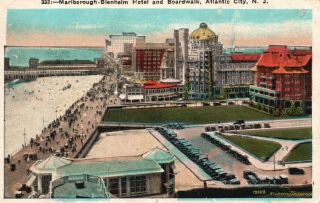 Atlantic City,  Nj,  Marlborough - Blenheim Hotel & Boardwalk,  Old Postcard F9762