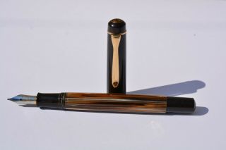 Pelikan 400 Fountain Pen In Tortoiseshell Celluloid Brown M Nib