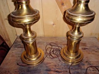 Vintage Stiffel brass table lamp heavy 2
