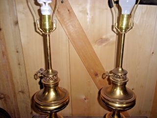 Vintage Stiffel brass table lamp heavy 3