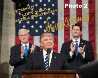 Customized President Donald Trump Gold Autographed 11x14 POSTER - 2