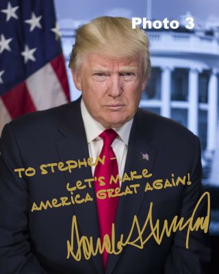 Customized President Donald Trump Gold Autographed 11x14 POSTER - 3