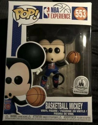 Disney Nba Experience Mickey Mouse Basketball 28 Pop Vinyl Figure Funko In Hand
