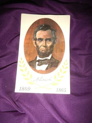 Wonderful Vintage Post Card Of Abraham Lincoln