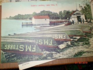 25 1907 - 10 Lake View Ohio Indian Lake Stubbs Landing Some Real Photo Postcards 4