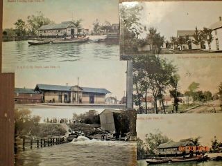25 1907 - 10 Lake View Ohio Indian Lake Stubbs Landing Some Real Photo Postcards 8