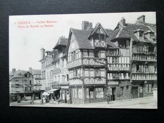 Lisieux,  Normandy,  Old Houses,  Place Du MarchÉ Au Beurre - Shops,  People (c1910)
