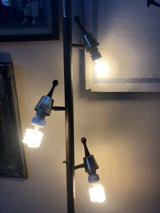 Floor To Ceiling Tension Pole Light Lamp Vtg Swag Modern Hanging 1960s 70s