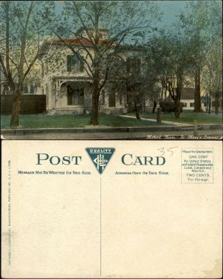 Milford Massachusetts Ma St Marys Convent Vintage Postcard Ca.  1910
