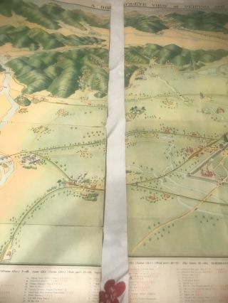 Vintage Map A Birds - Eye View Of Peiping And Environs.  Printed Oct 1st 1936.  NR 6