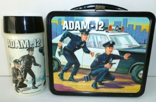 1972 Vintage Adam - 12 Metal Lunch Box And Thermos - - Aladdin
