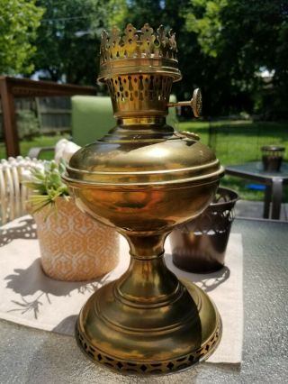 4 Aladdin Kerosene Brass Table Lamp,  With 4a Flame Spreader