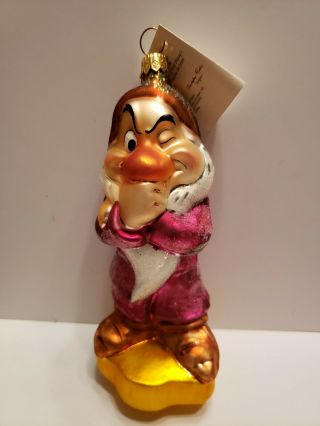 Christopher Radko Disney Glass Christmas Ornament - 1997 Grumpy Of Snow White