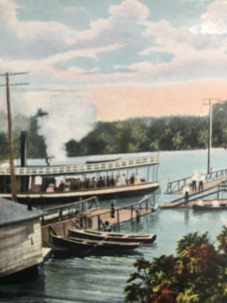 Muskegon MI Early 1900’s Rare Antique Postcard The Float Bridge @ Lake Harbor 4