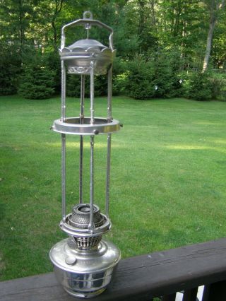 Aladdin Model 12 Nickel Kerosene Lamp And Hanger