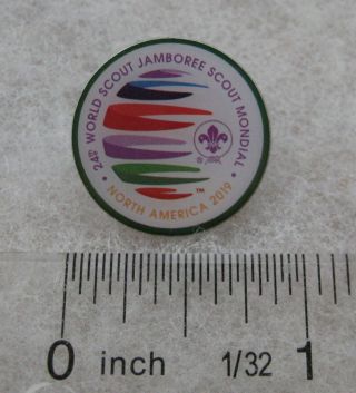 Boy Scout 2019 World Jamboree Souvenir Lapel Pin Full Color Green Border