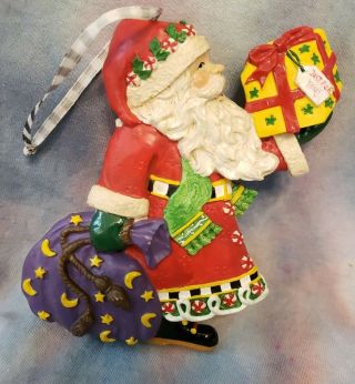 Mary Engelbreit Christmas Ornament Santa With Gift And Toy Sack