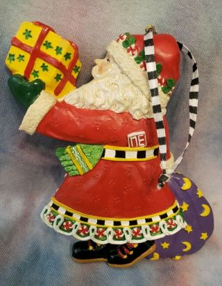 Mary Engelbreit Christmas Ornament Santa with gift and toy sack 2