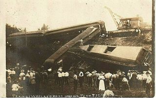 1909 Rppc Train Wreck At Mohawk Near Greeneville,  Tn Tennessee Pc Very Rare