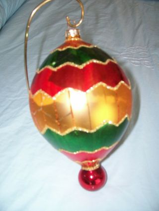 Christopher Radko Jumbo " Hot Air Balloon " Drop Christmas Ornament