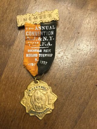 Fire Department Vintage Convention Badges & Ribbons Bergen County Jersey 6