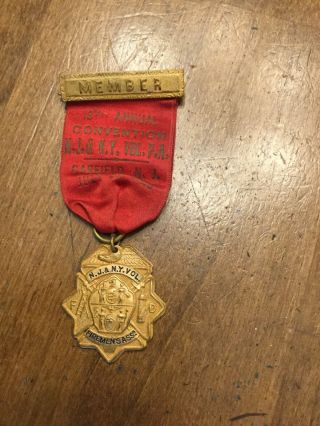 Fire Department Vintage Convention Badges & Ribbons Bergen County Jersey 8