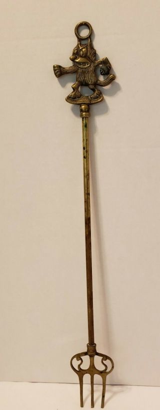 Vintage Felix The Cat Brass Toasting Fork Rare Collectable 19 3/4 Inches Long