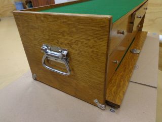 Vintage Gerstner 4 Drawer Oak Base Unit with Lock and Drawer Stops 6