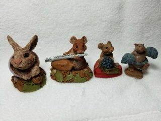 Four (4) Tim Wolfe Small Gnome Figurines