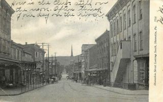 Vintage Postcard Shamokin Street Scene Shamokin Pa Northumberland County
